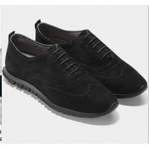 Cole Haan Zerogrand wingtip shoes black suede